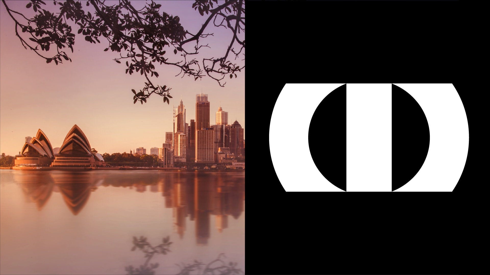 Sydney Opera House and central business district reflected on calm harbor water at sunrise, shown alongside the OneTrust logo on a black background.